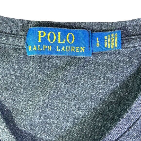 Polo Ralph Lauren Black Shirt Mens V Neck Short Sleeve Embroidered Size L - Picture 5 of 10